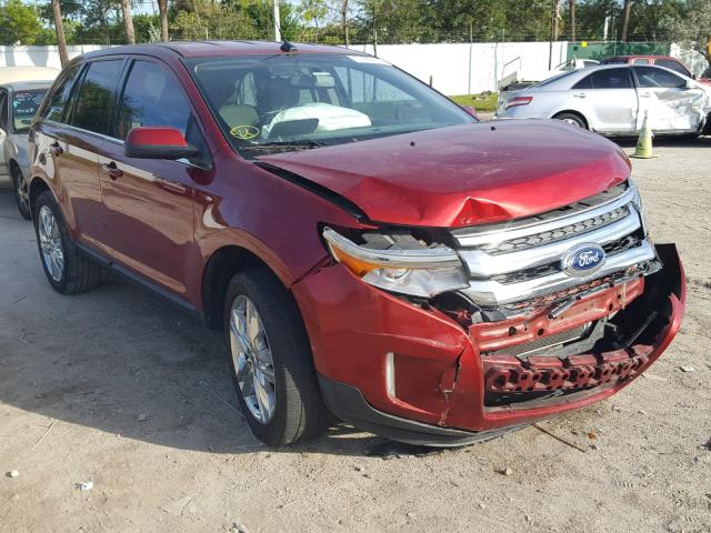 2FMDK3KC0DBB43597 - 2013 FORD EDGE LIMIT MAROON photo 1