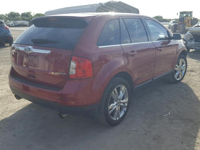 2FMDK3KC0DBB43597 - 2013 FORD EDGE LIMIT MAROON photo 4