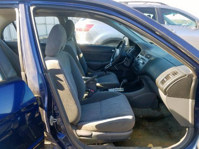 1HGES26775L003887 - 2005 HONDA CIVIC EX BLUE photo 5