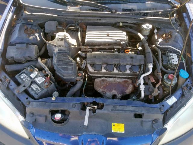 1HGES26775L003887 - 2005 HONDA CIVIC EX BLUE photo 7