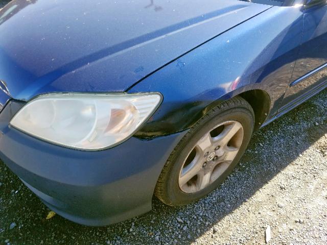 1HGES26775L003887 - 2005 HONDA CIVIC EX BLUE photo 9