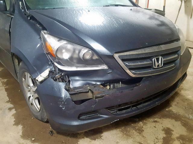 5FNRL38435B408895 - 2005 HONDA ODYSSEY EX BLUE photo 9