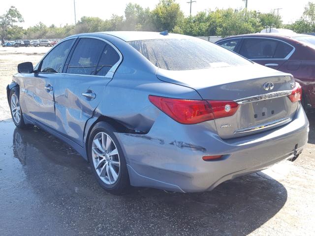 JN1BV7ARXEM703804 - 2014 INFINITI Q50 BASE BLUE photo 3