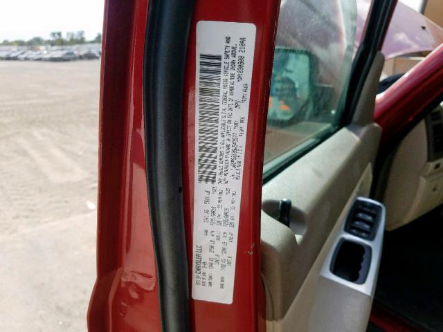 1J8GP58K09W543977 - 2009 JEEP LIBERTY LI RED photo 10