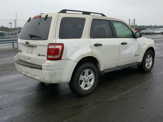 1FMCU5K39AKD27939 - 2010 FORD ESCAPE HYB WHITE photo 4