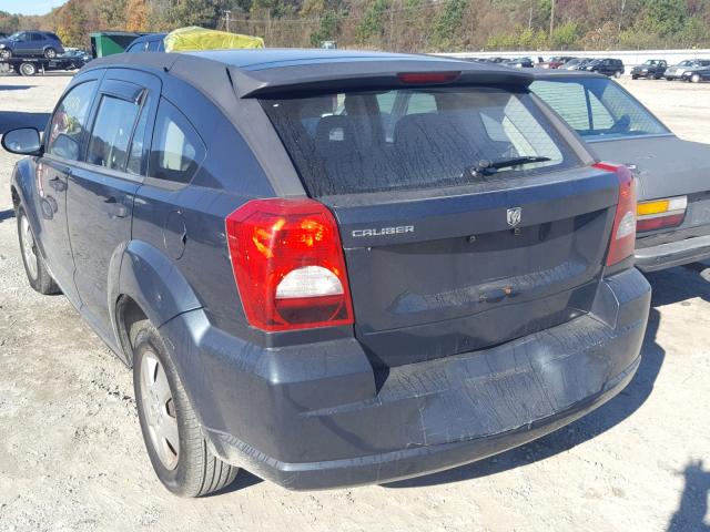 1B3HB28B37D288681 - 2007 DODGE CALIBER BLUE photo 3