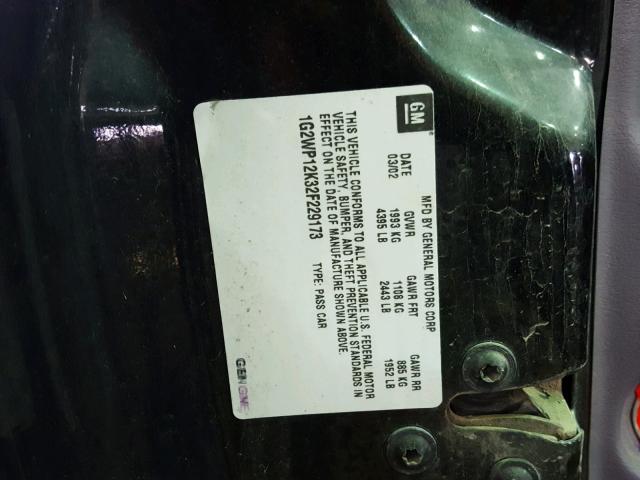 1G2WP12K32F229173 - 2002 PONTIAC GRAND PRIX Қара фото 10