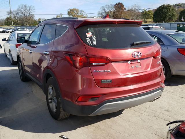 5XYZU3LB6HG416067 - 2017 HYUNDAI SANTA FE S RED photo 3