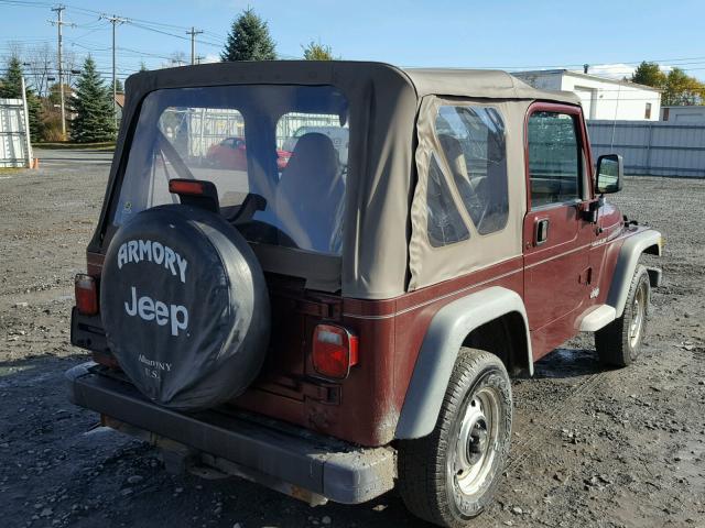 1J4FA29P32P734638 - 2002 JEEP WRANGLER / BURGUNDY photo 4