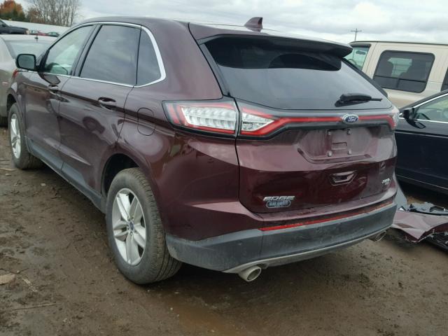 2FMPK4J85HBC21488 - 2017 FORD EDGE SEL MAROON photo 3