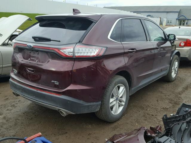 2FMPK4J85HBC21488 - 2017 FORD EDGE SEL MAROON photo 4