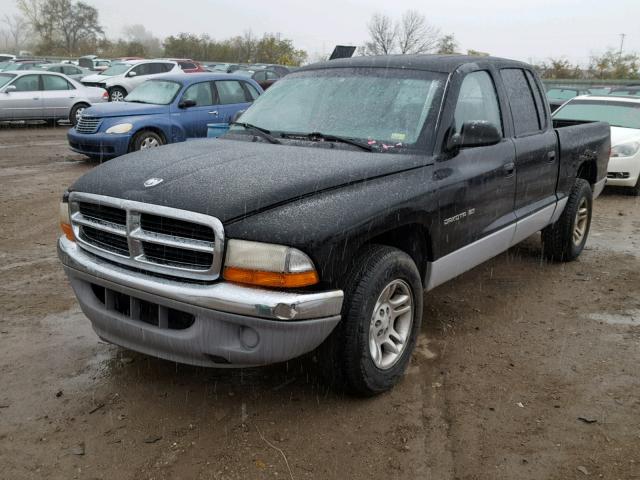 1B7GL2AX51S221550 - 2001 DODGE DAKOTA QUA BLACK photo 2