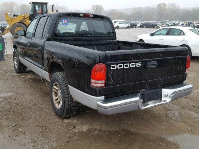 1B7GL2AX51S221550 - 2001 DODGE DAKOTA QUA BLACK photo 3