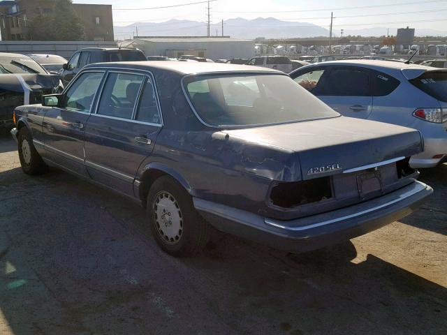 WDBCA35026A194993 - 1986 MERCEDES-BENZ 420 SEL BLUE photo 3