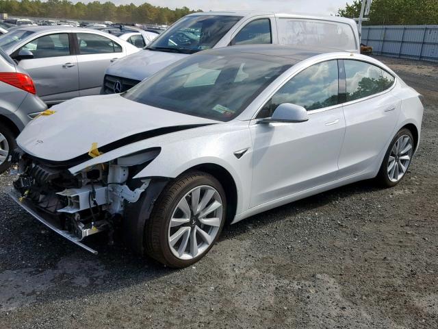 5YJ3E1EA1KF444935 - 2019 TESLA MODEL 3 WHITE photo 2