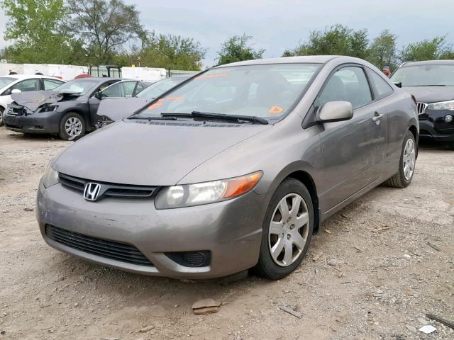 2HGFG12607H541943 - 2007 HONDA CIVIC LX GRAY photo 2