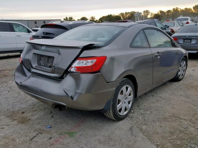 2HGFG12607H541943 - 2007 HONDA CIVIC LX GRAY photo 4