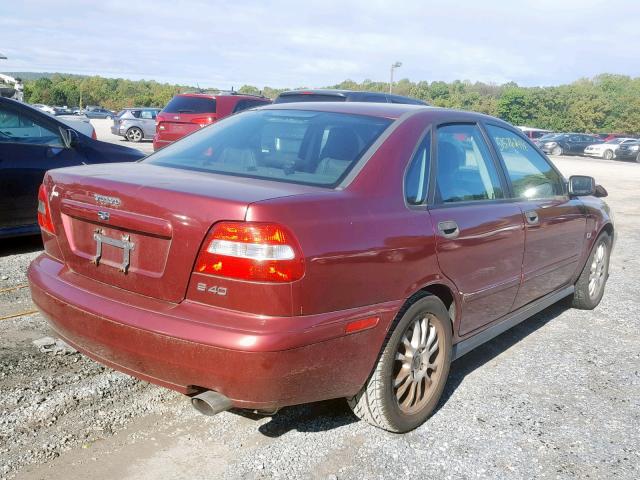 YV1VS27504F077171 - 2004 VOLVO S40 1.9T MAROON photo 4