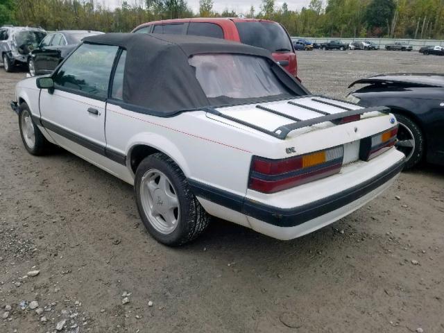 1FABP44A8KF199965 - 1989 FORD MUSTANG LX WHITE photo 3