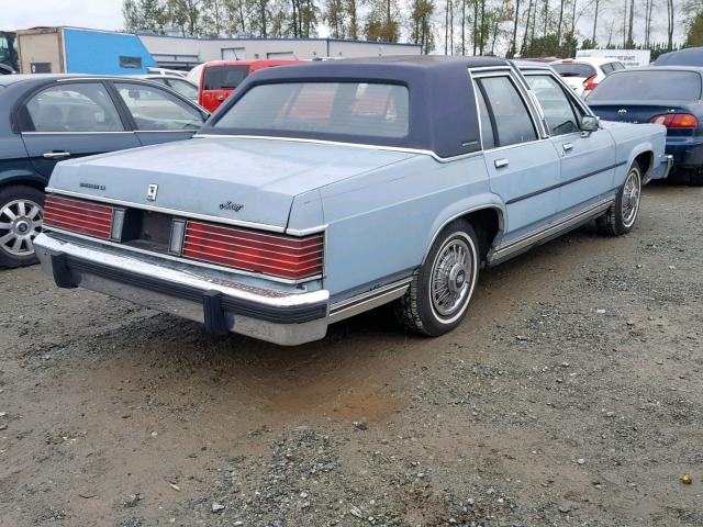 2MEBM75F8HX625860 - 1987 MERCURY GRAND MARQ BLUE photo 4