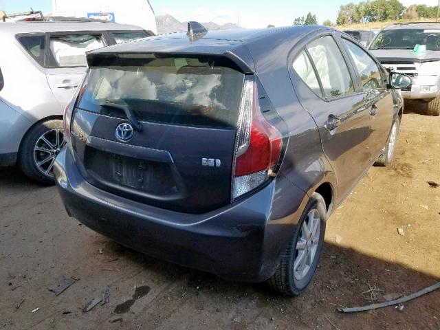 JTDKDTB30F1586448 - 2015 TOYOTA PRIUS C GRAY photo 4