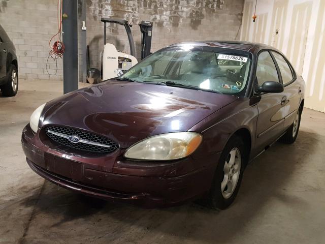 1FAFP55U61A293550 - 2001 FORD TAURUS SES BURGUNDY photo 2