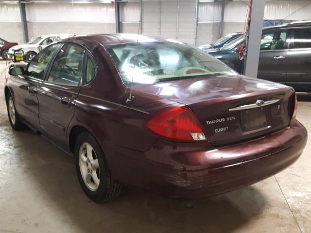 1FAFP55U61A293550 - 2001 FORD TAURUS SES BURGUNDY photo 3