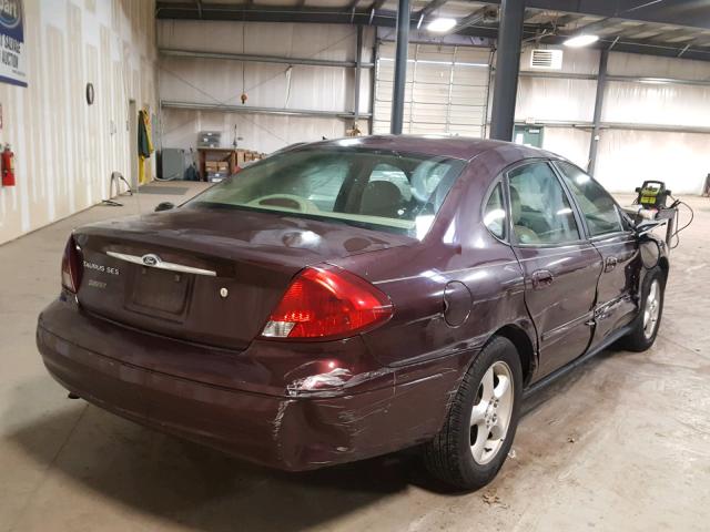 1FAFP55U61A293550 - 2001 FORD TAURUS SES BURGUNDY photo 4