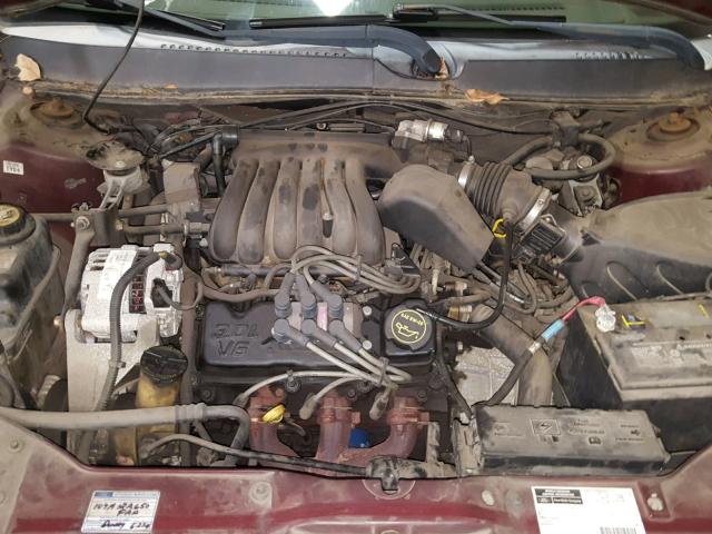 1FAFP55U61A293550 - 2001 FORD TAURUS SES BURGUNDY photo 7