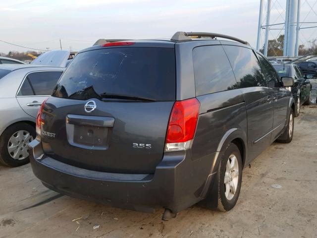 5N1BV28U76N123251 - 2006 NISSAN QUEST S GRAY photo 4