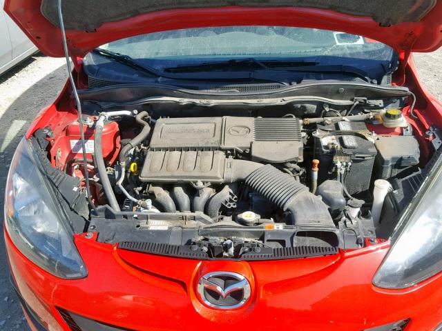 JM1DE1HZ8B0129599 - 2011 MAZDA MAZDA2 RED photo 7