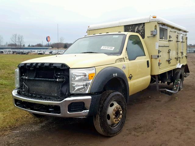 1FDUF5GT9BEC42316 - 2011 FORD F550 SUPER YELLOW photo 2