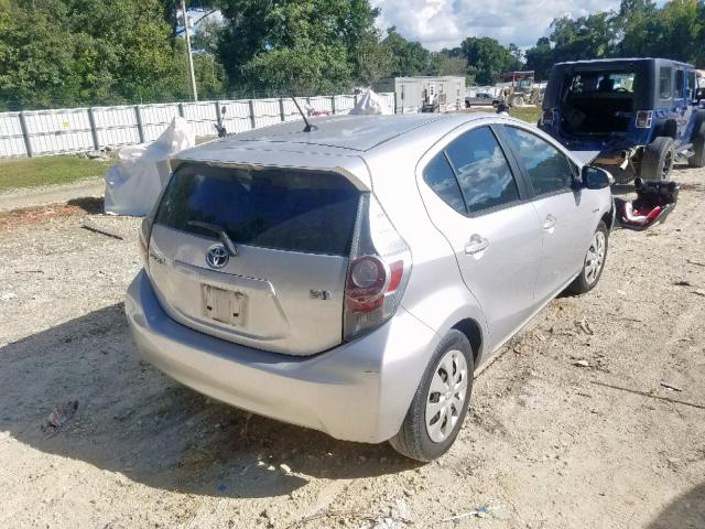 JTDKDTB32C1504876 - 2012 TOYOTA PRIUS C SILVER photo 4