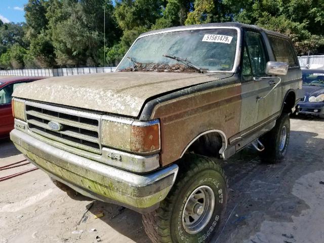 1FMEU15H8LLA30585 - 1990 FORD BRONCO U10 TWO TONE photo 2