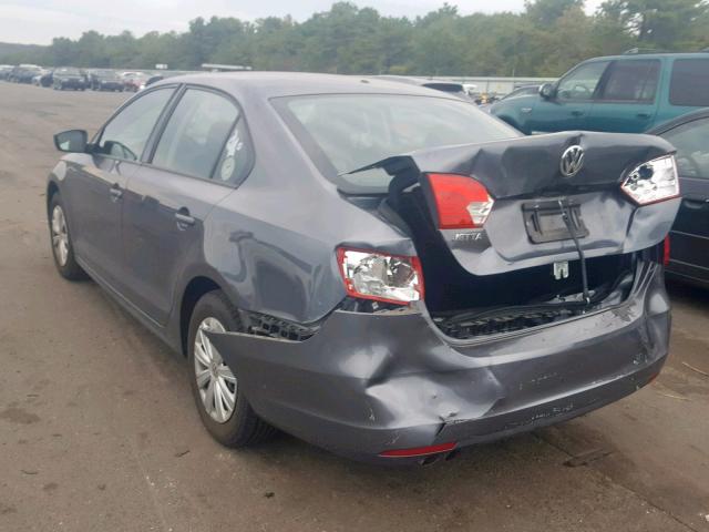 3VW1K7AJ9EM321969 - 2014 VOLKSWAGEN JETTA BASE 灰色 照片 3