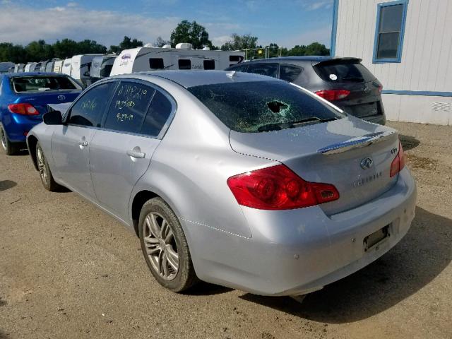 JN1CV6AR7DM755565 - 2013 INFINITI G37 SILVER photo 3