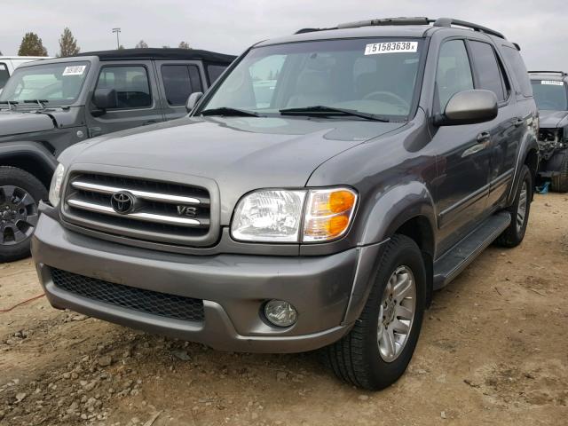 5TDZT38A93S203838 - 2003 TOYOTA SEQUOIA LI GRAY photo 2