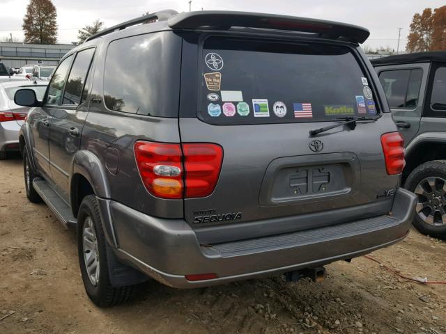 5TDZT38A93S203838 - 2003 TOYOTA SEQUOIA LI GRAY photo 3