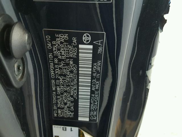 JTKDE3B78A0318957 - 2010 TOYOTA SCION TC 黑色 照片 10