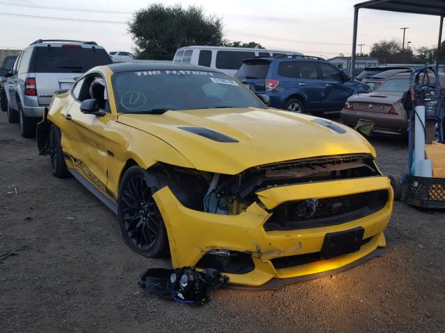 1FA6P8CF0F5359001 - 2015 FORD MUSTANG GT YELLOW photo 1