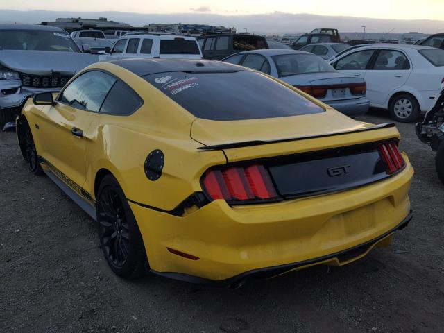 1FA6P8CF0F5359001 - 2015 FORD MUSTANG GT YELLOW photo 3