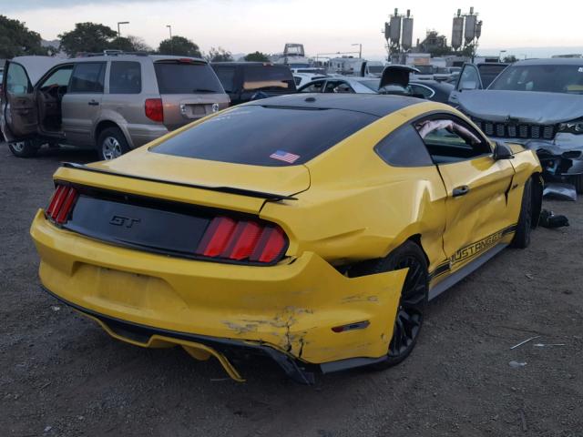 1FA6P8CF0F5359001 - 2015 FORD MUSTANG GT YELLOW photo 4