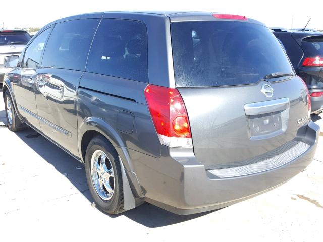 5N1BV28U57N124206 - 2007 NISSAN QUEST S CHARCOAL photo 3