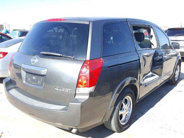 5N1BV28U57N124206 - 2007 NISSAN QUEST S CHARCOAL photo 4