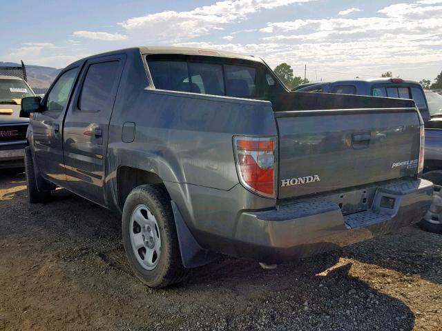 2HJYK162X7H531798 - 2007 HONDA RIDGELINE GRAY photo 3