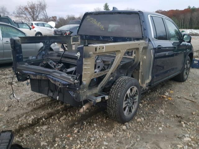 5FPYK3F64HB013817 - 2017 HONDA RIDGELINE BLUE photo 4