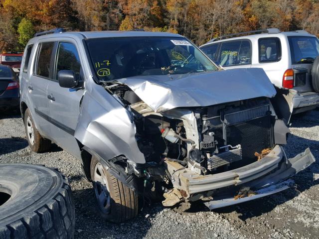 5FNYF4H21DB082150 - 2013 HONDA PILOT LX SILVER photo 1