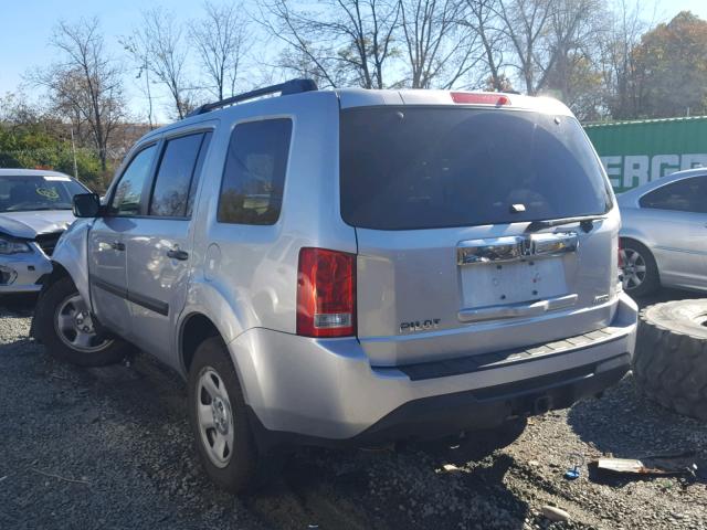 5FNYF4H21DB082150 - 2013 HONDA PILOT LX SILVER photo 3