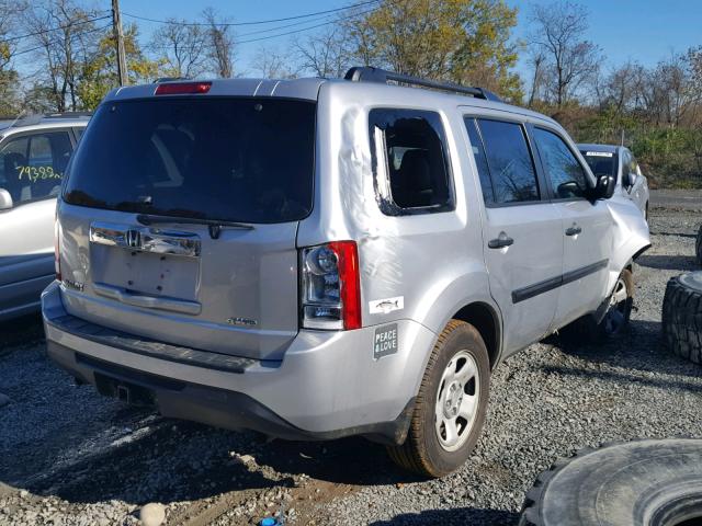 5FNYF4H21DB082150 - 2013 HONDA PILOT LX SILVER photo 4