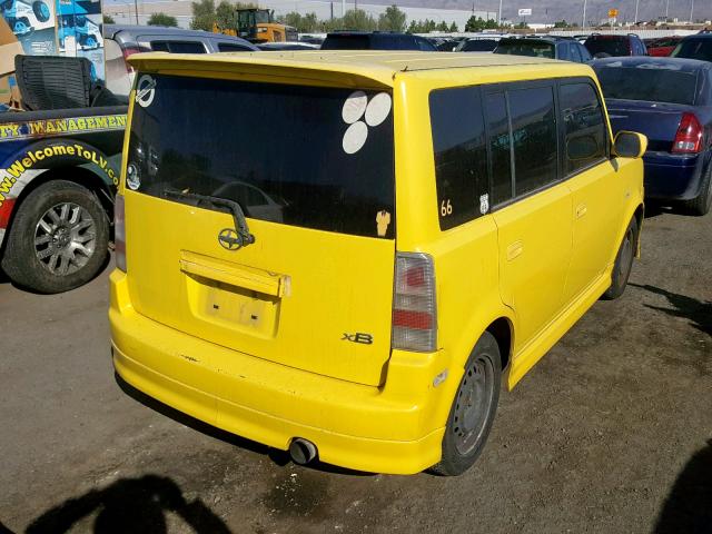 JTLKT334X54016226 - 2005 TOYOTA SCION XB 黄色 照片 4